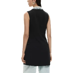 Black Polyester Midi Dress