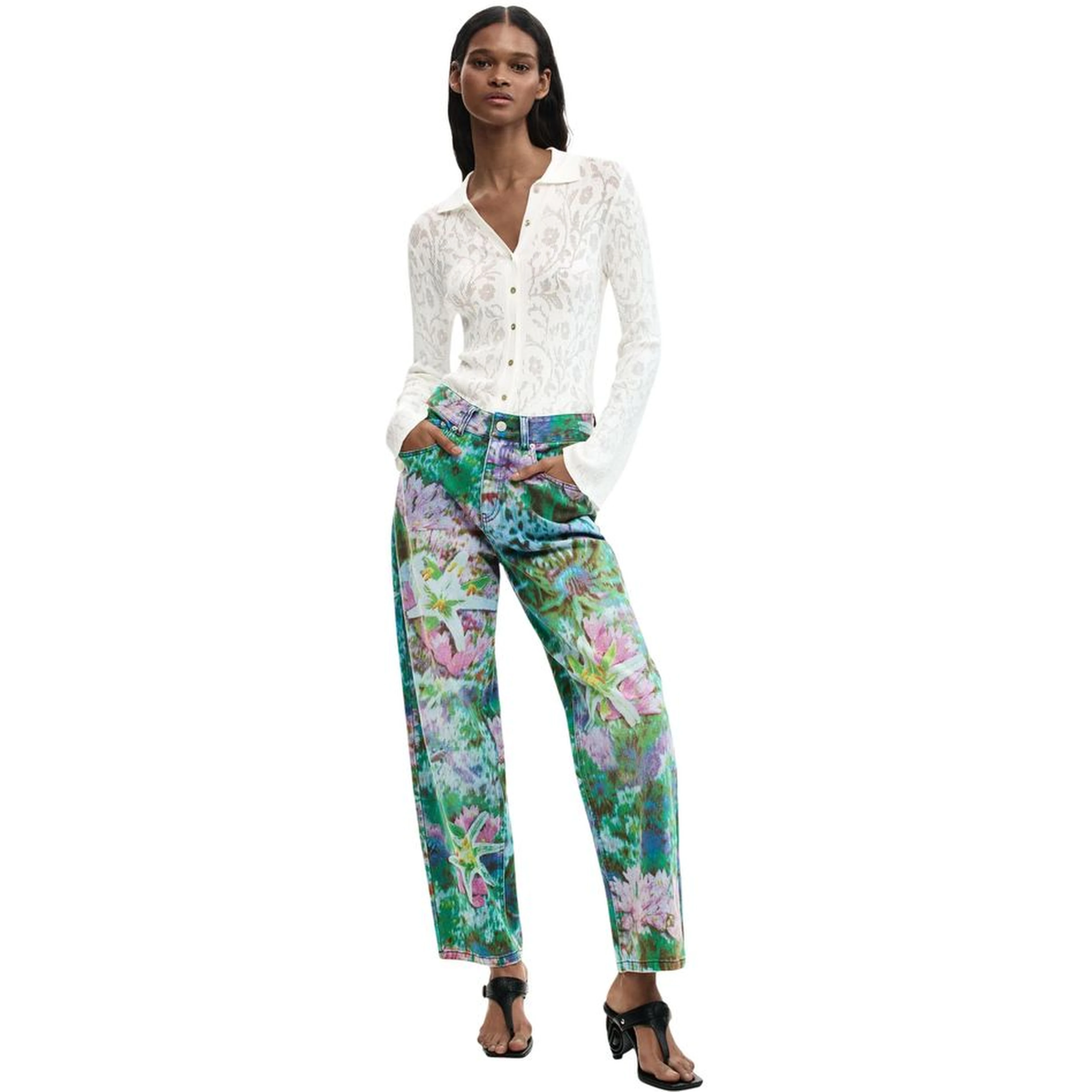 Blue Cotton Mom Jeans