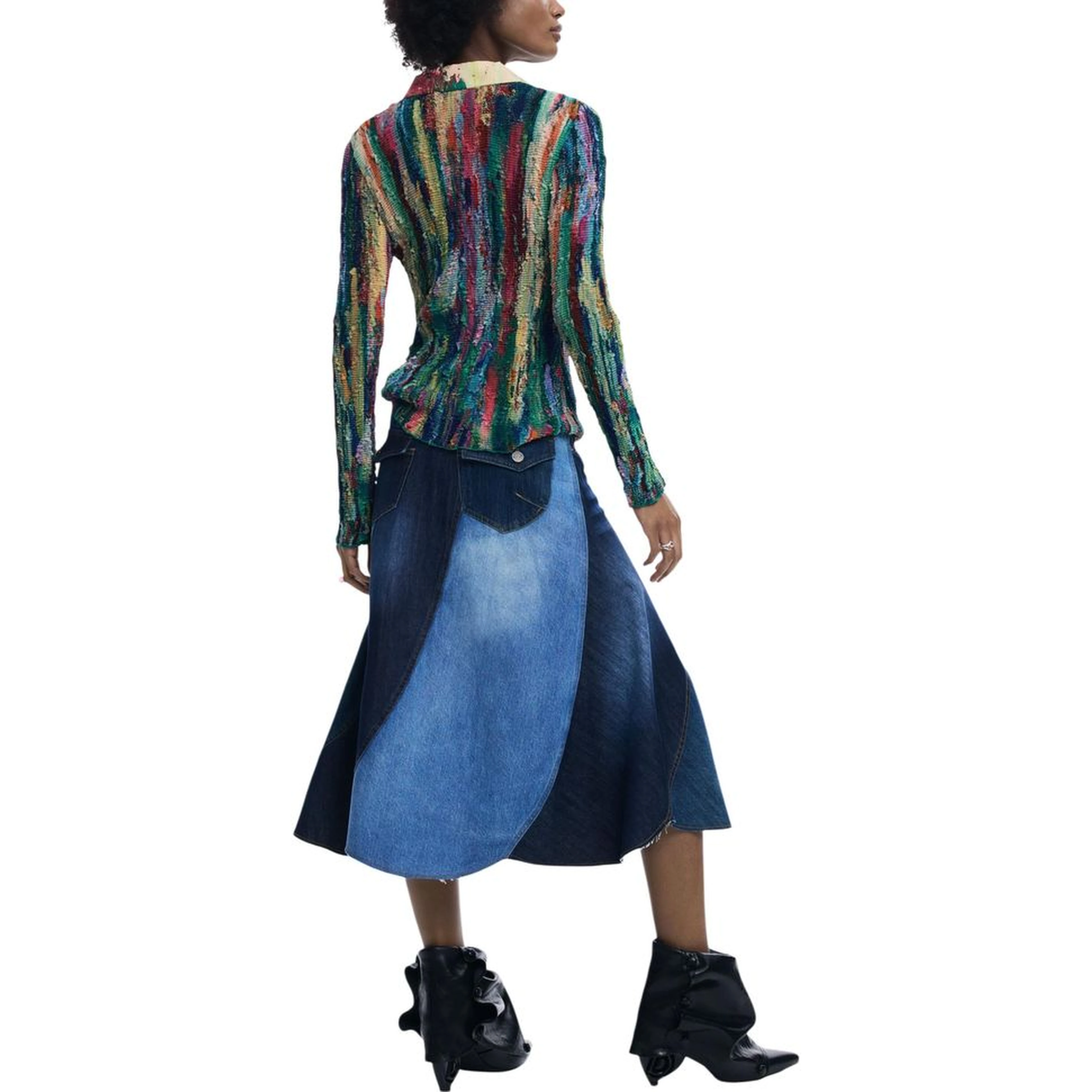 Blue Cotton Long Skirt