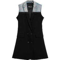 Black Polyester Midi Dress