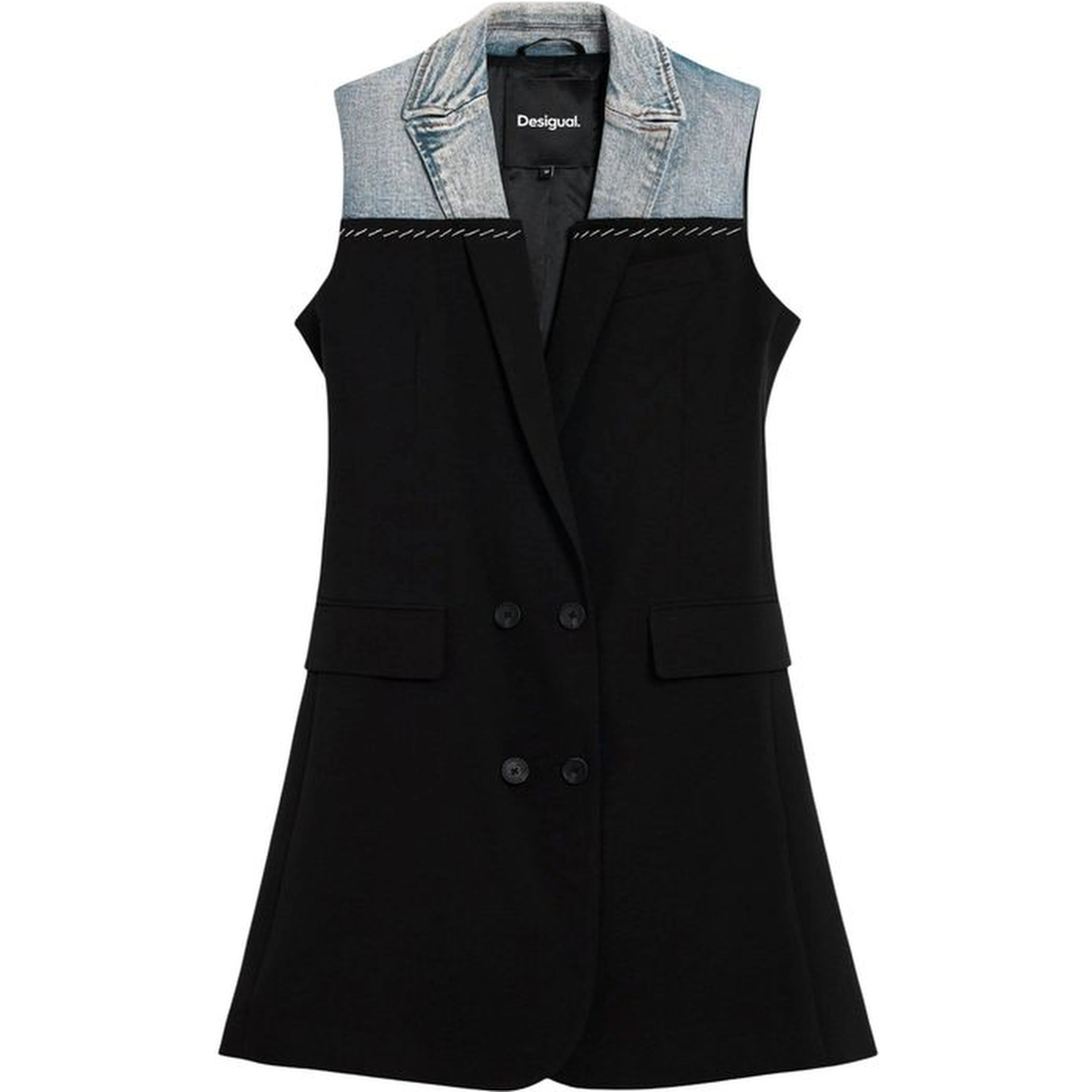 Black Polyester Midi Dress