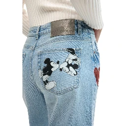 Blue Cotton Mom Jeans