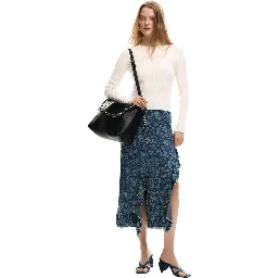 Blue Lyocell Long Skirt