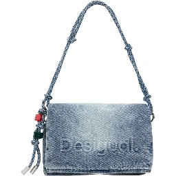 Blue Polyester Handbag