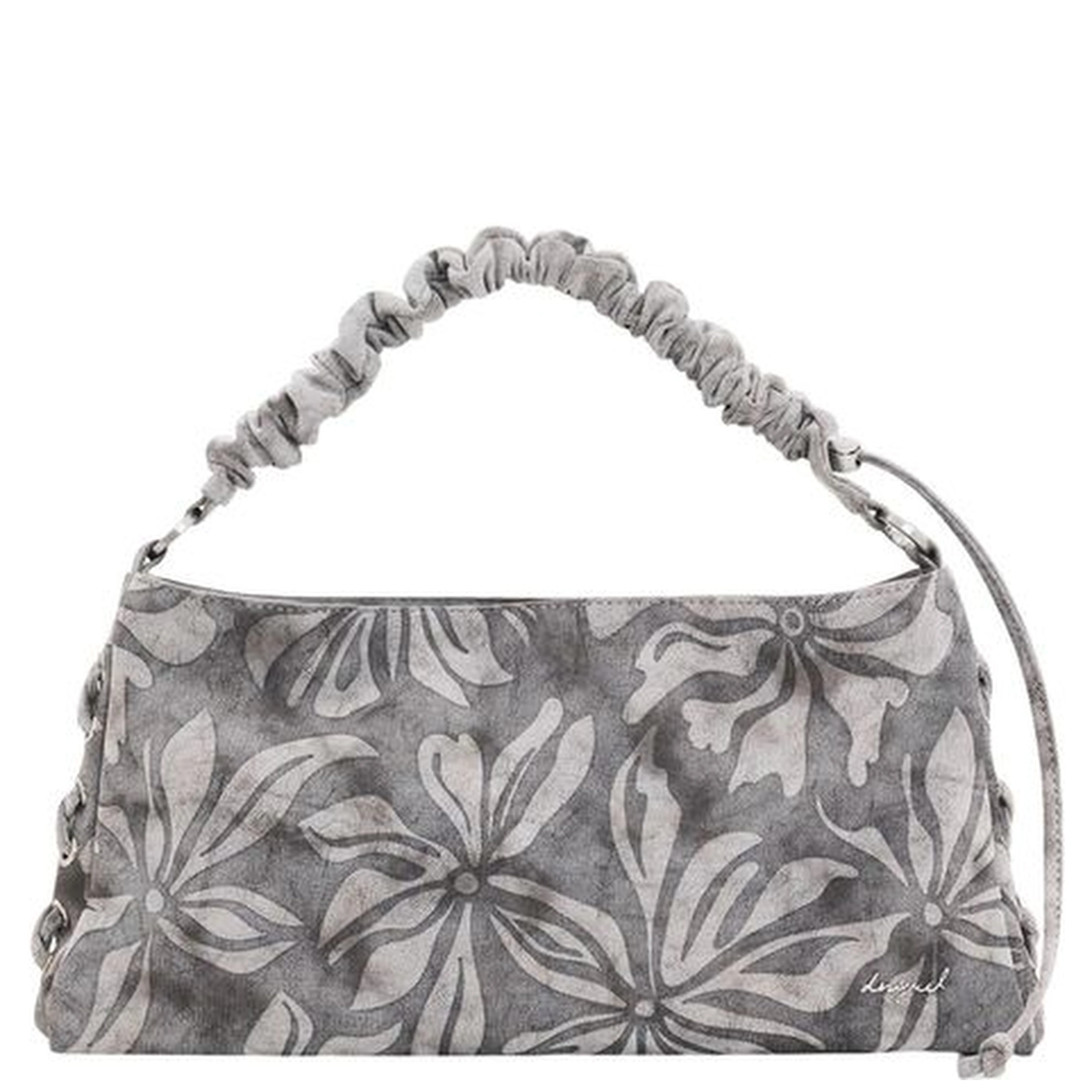 Gray Cotton Handbag