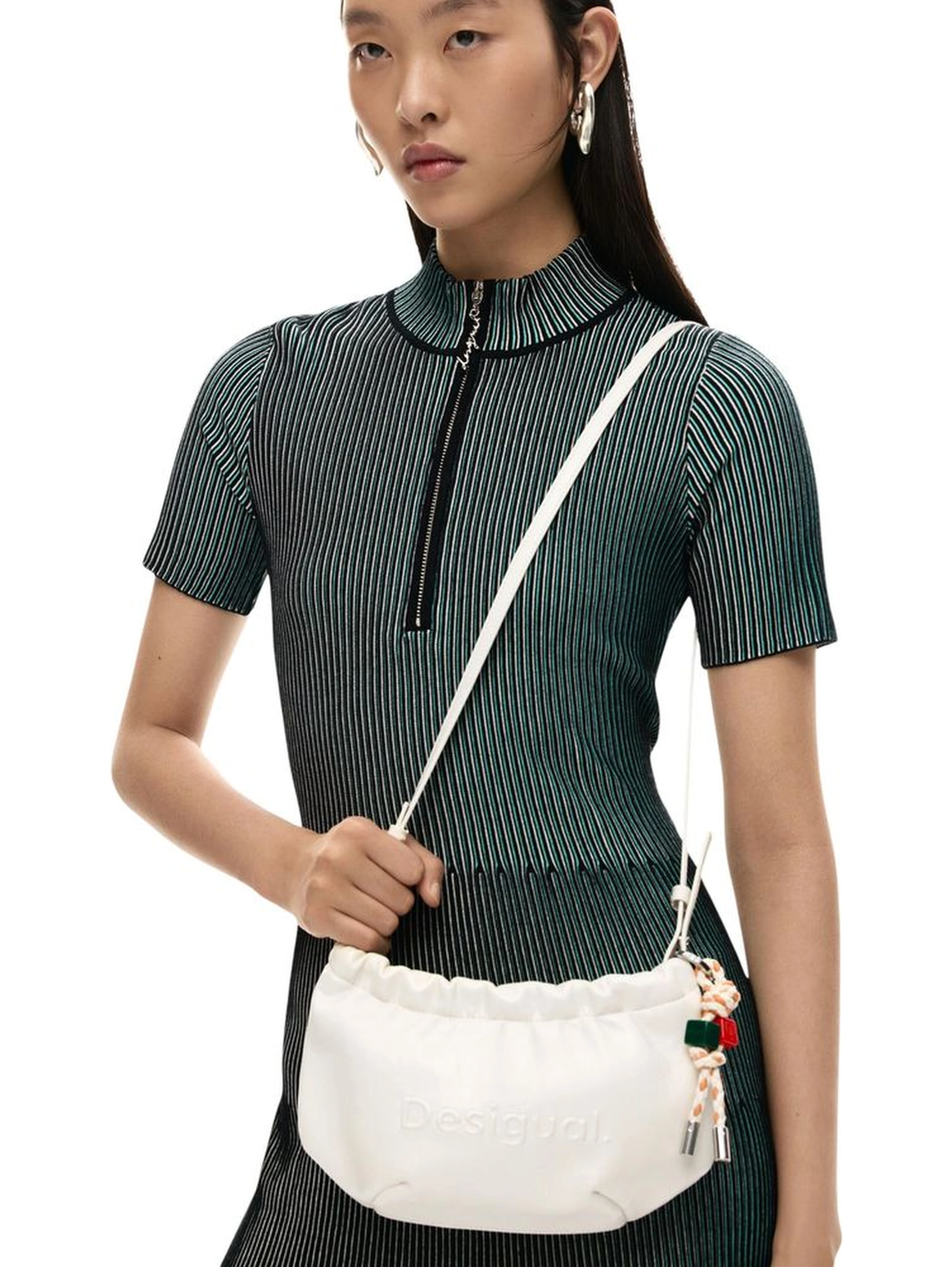 Beige Polyester Handbag