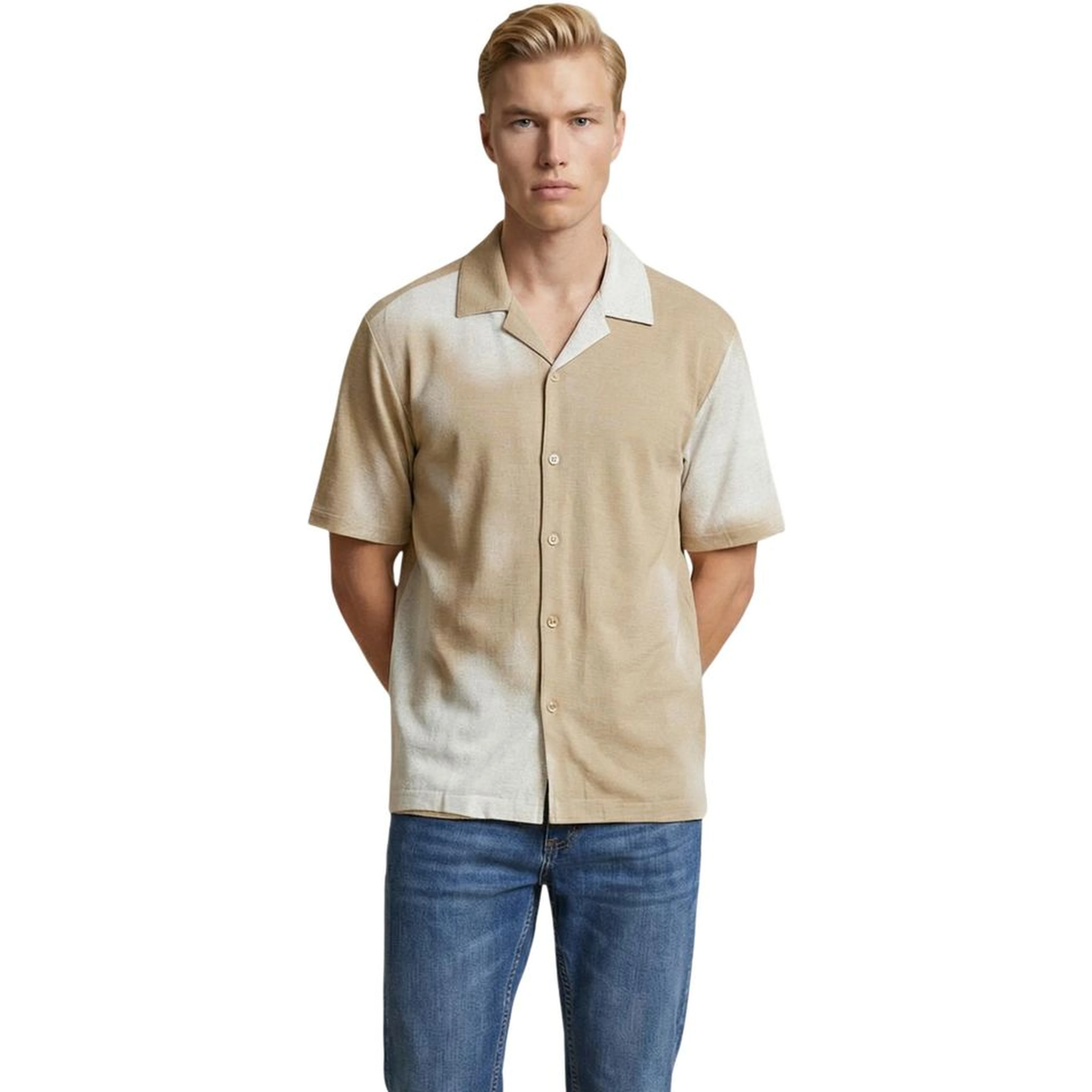 Beige Viscose Shortsleeve Shirt
