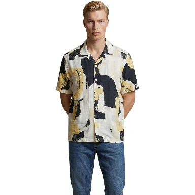 Multicolor Viscose Shortsleeve Shirt