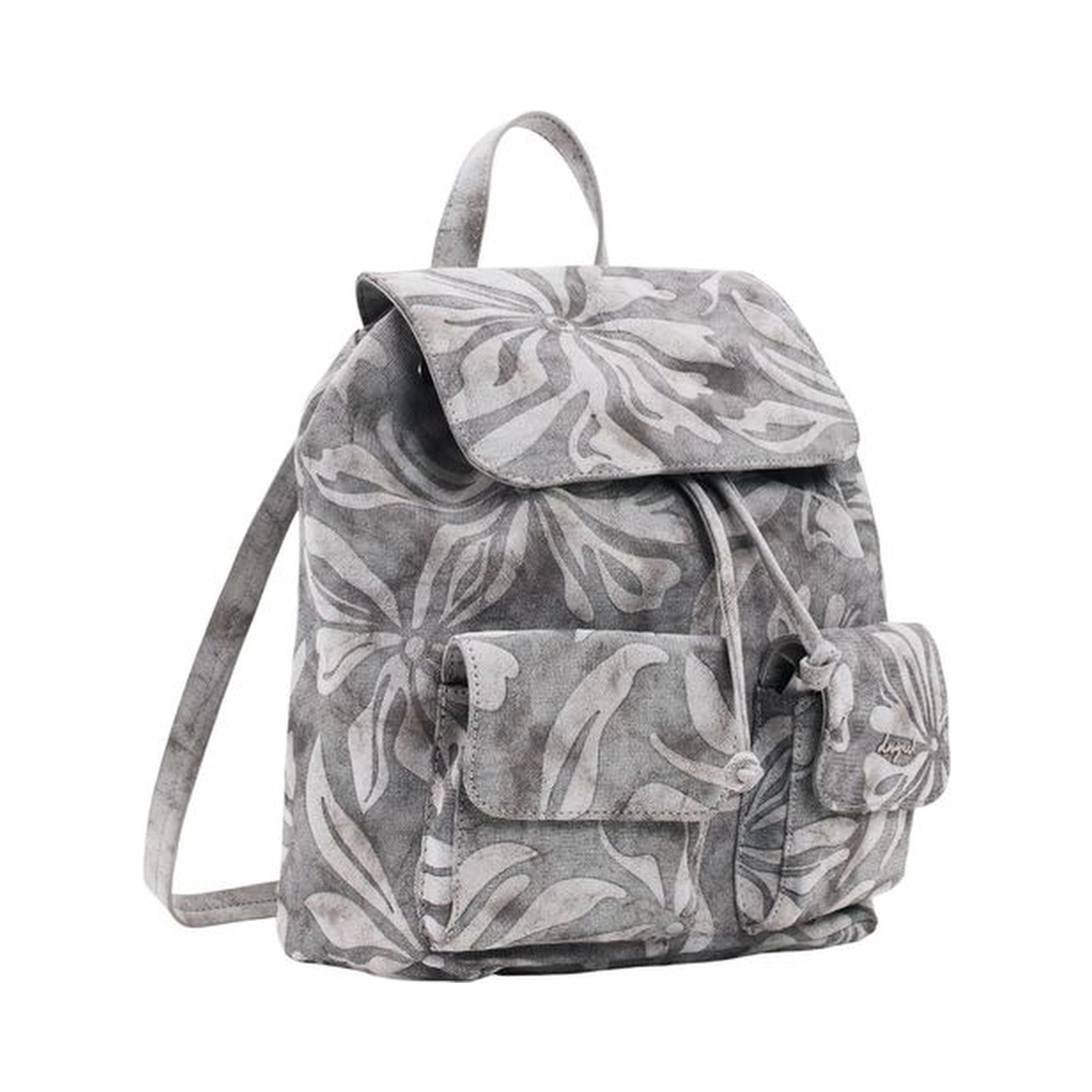 Gray Cotton Backpack