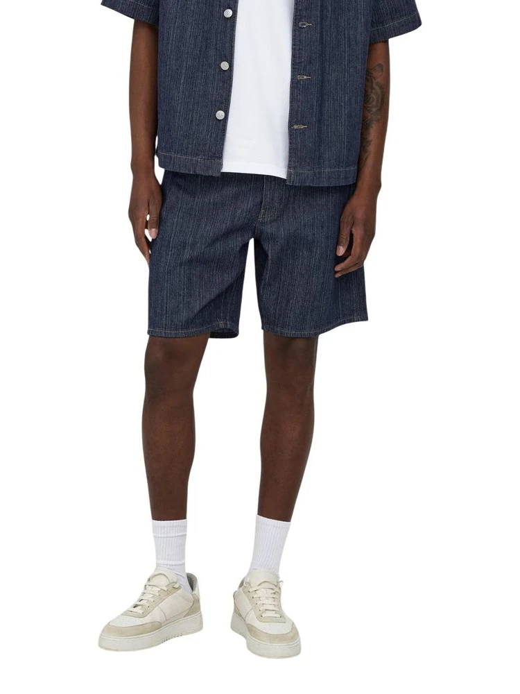 Blue Cotton Bermuda Shorts