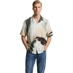 Bicolor Viscose Shortsleeve Shirt