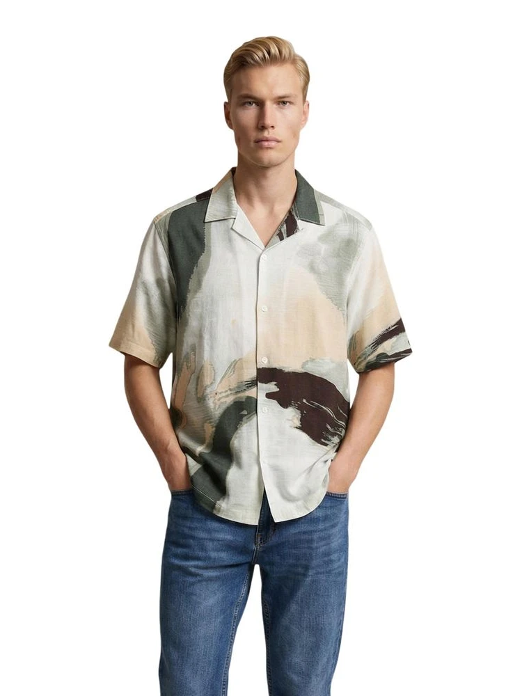 Bicolor Viscose Shortsleeve Shirt