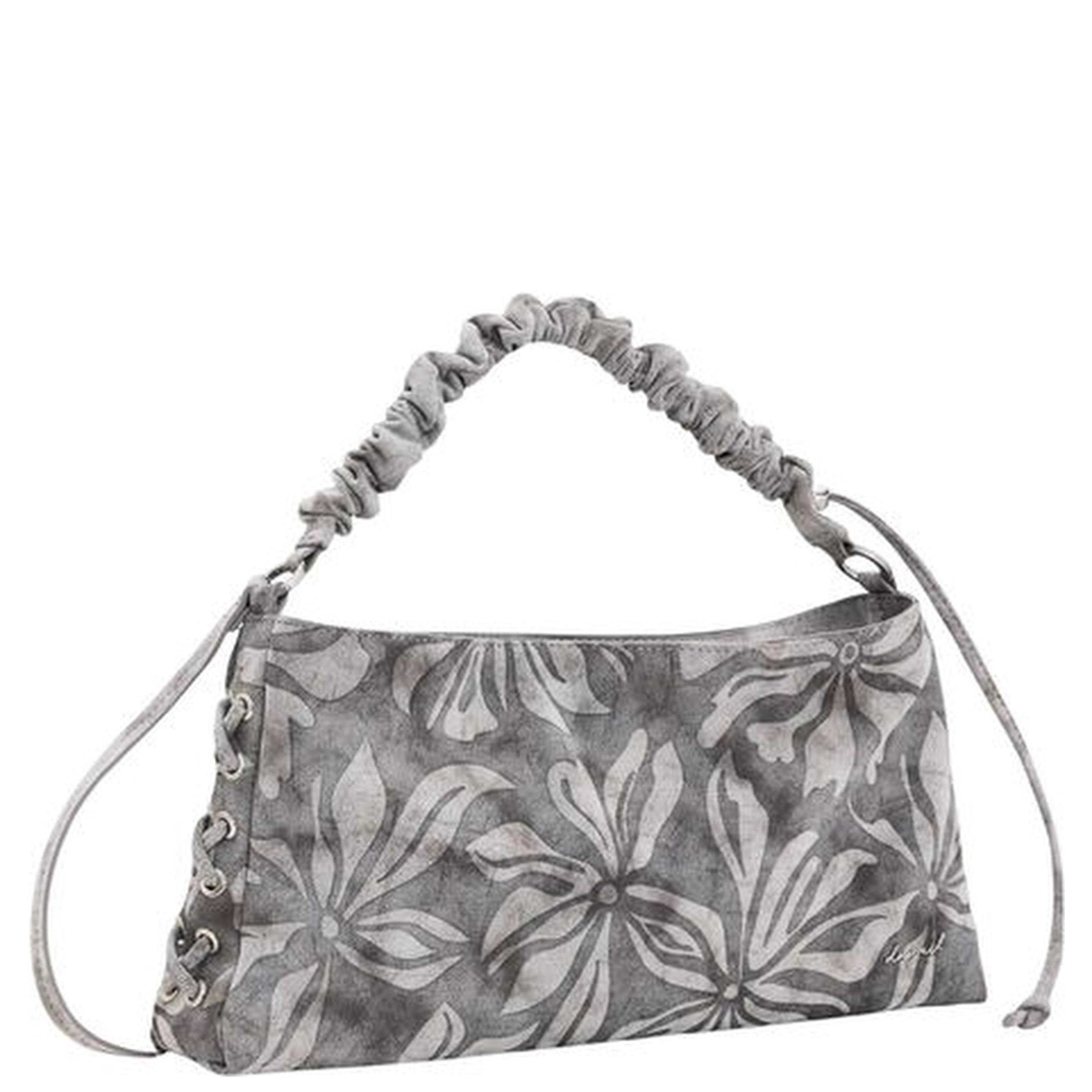 Gray Cotton Handbag