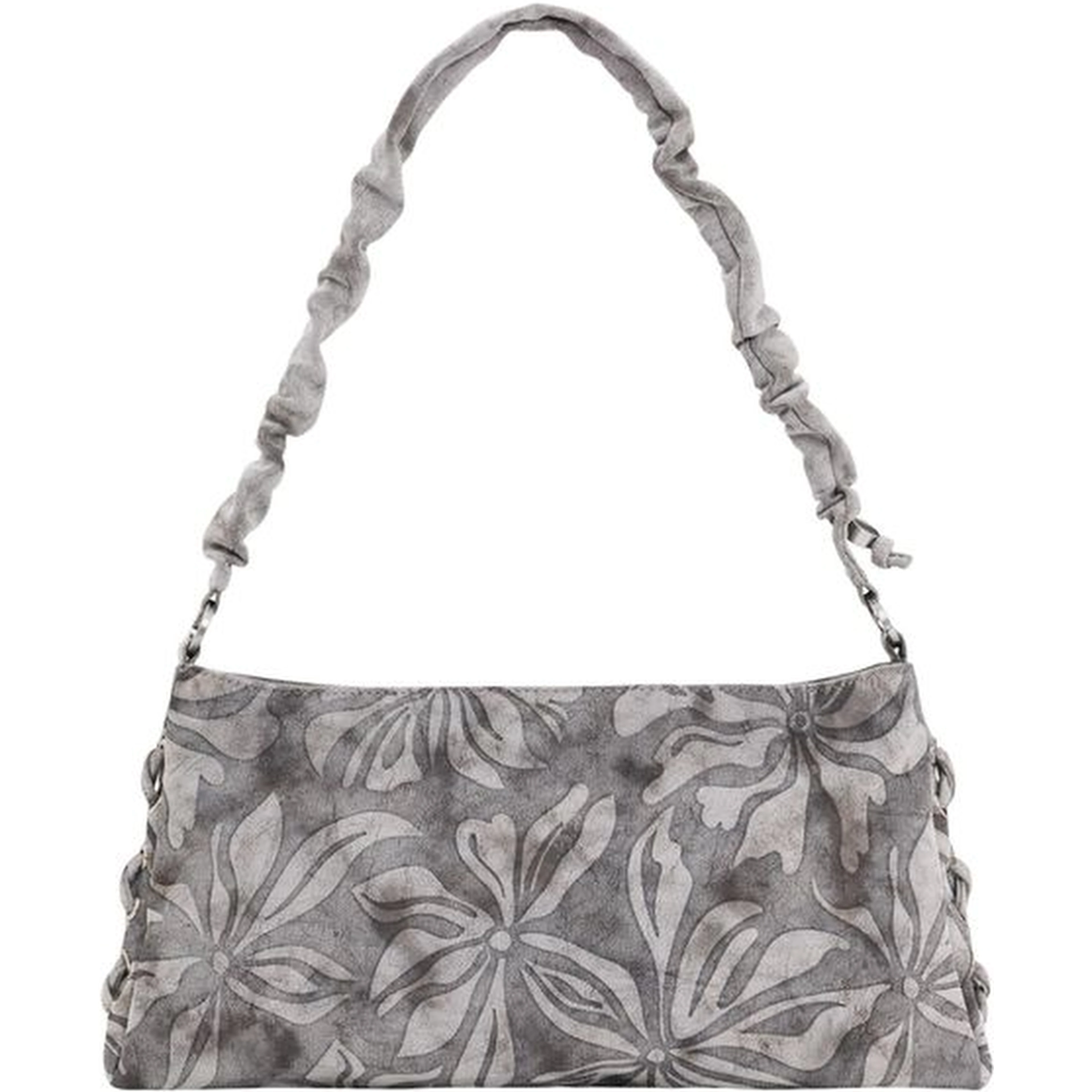 Gray Cotton Handbag