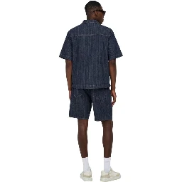 Blue Cotton Shortsleeve Shirt
