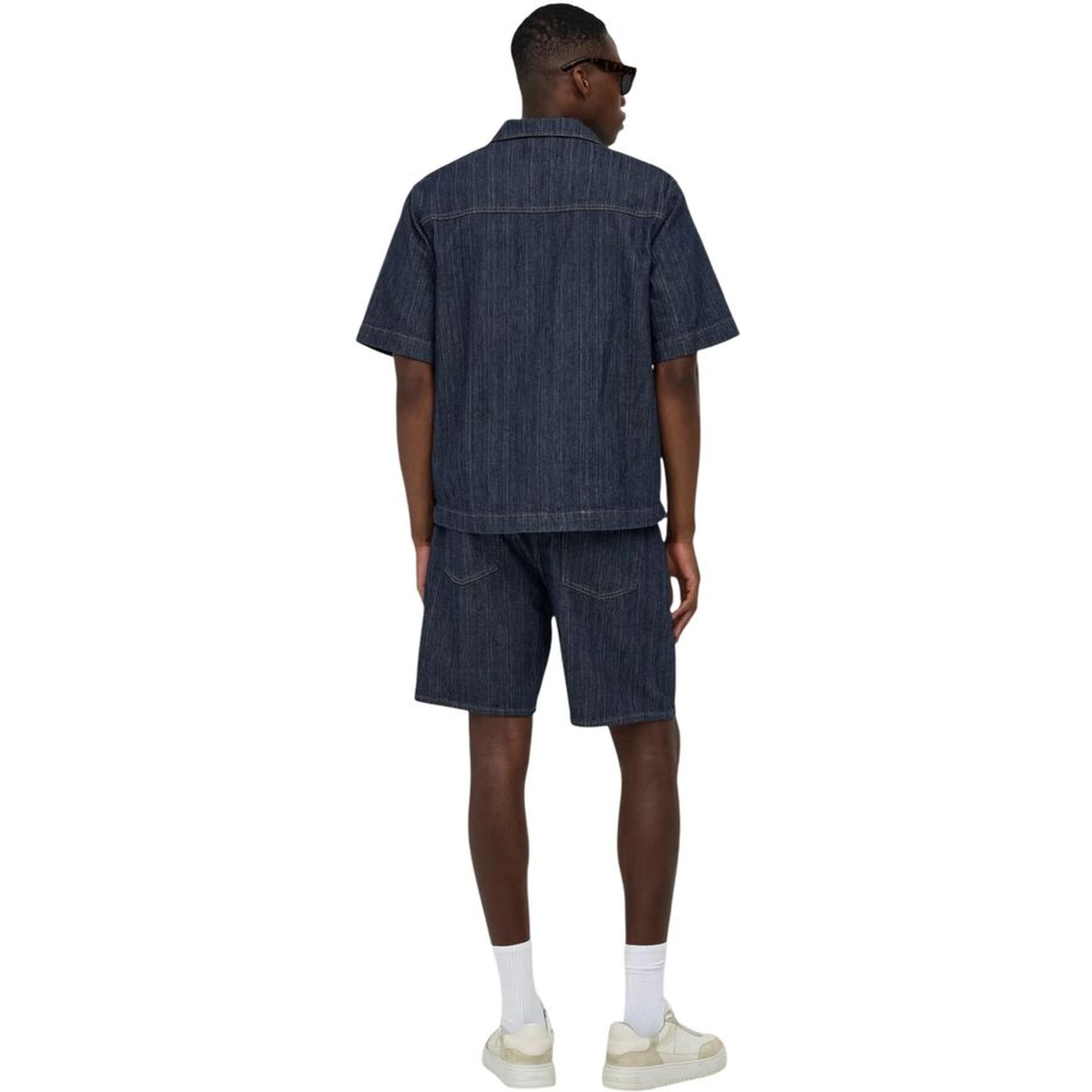 Blue Cotton Shortsleeve Shirt