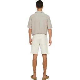 Beige Cotton Bermuda Shorts