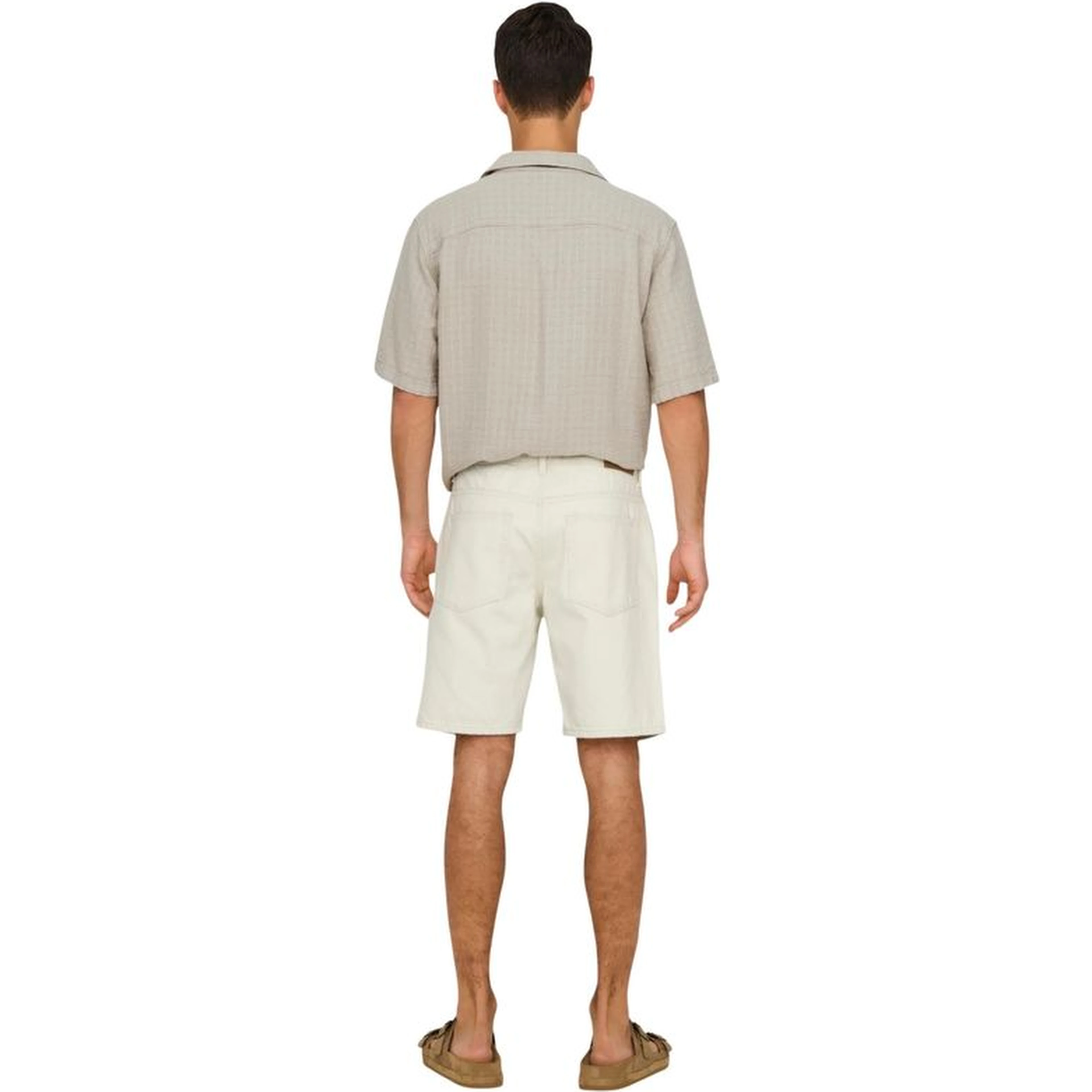 Beige Cotton Bermuda Shorts