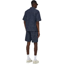 Blue Cotton Bermuda Shorts