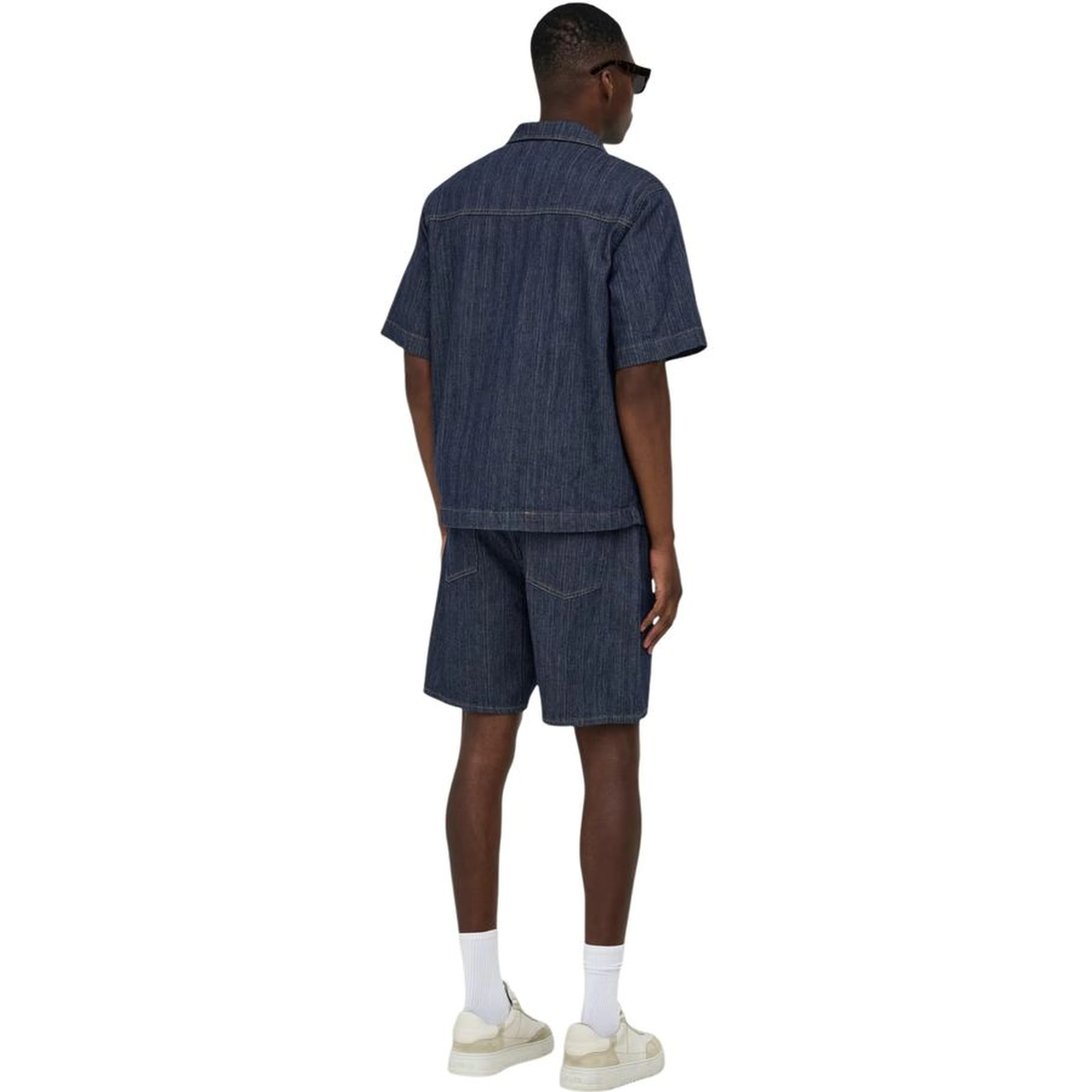 Blue Cotton Bermuda Shorts
