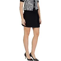 Black Recycled Polyester Mini Skirt