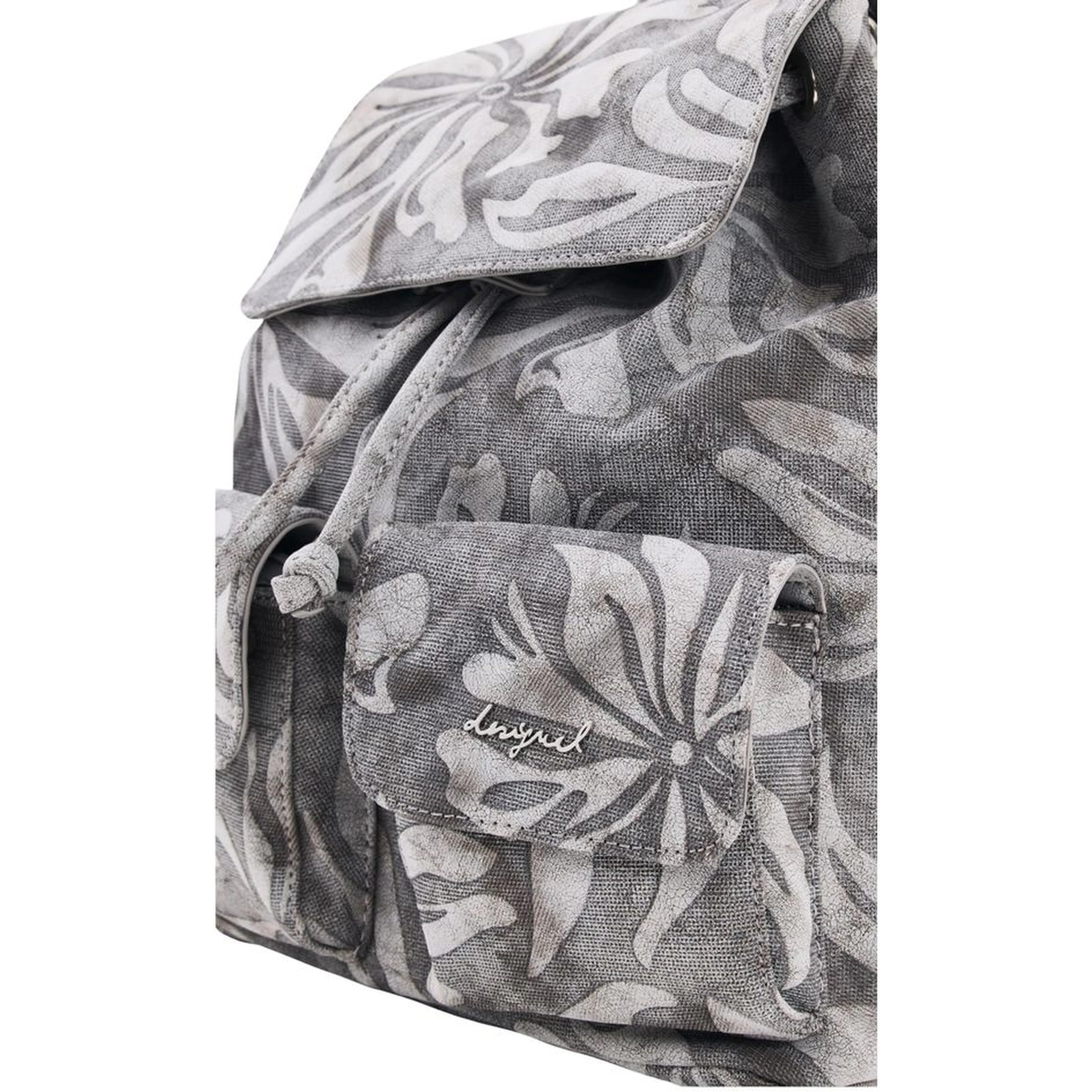 Gray Cotton Backpack