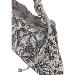 Gray Cotton Handbag