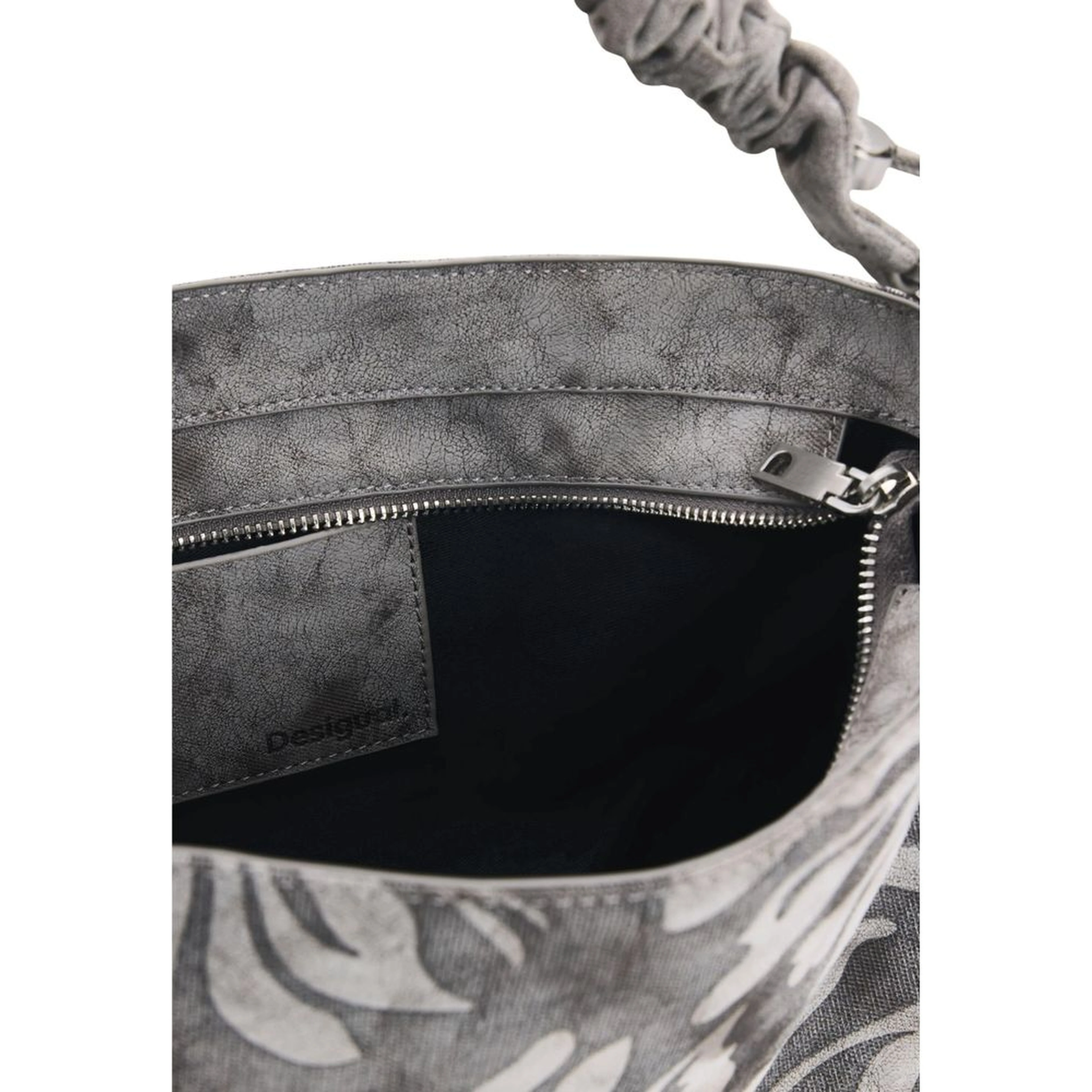 Gray Cotton Handbag