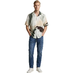 Bicolor Viscose Shortsleeve Shirt