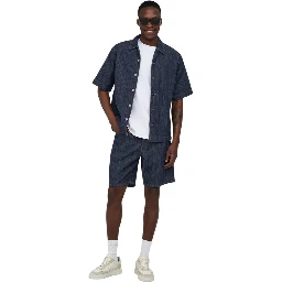 Blue Cotton Bermuda Shorts