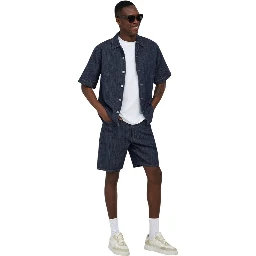 Blue Cotton Shortsleeve Shirt