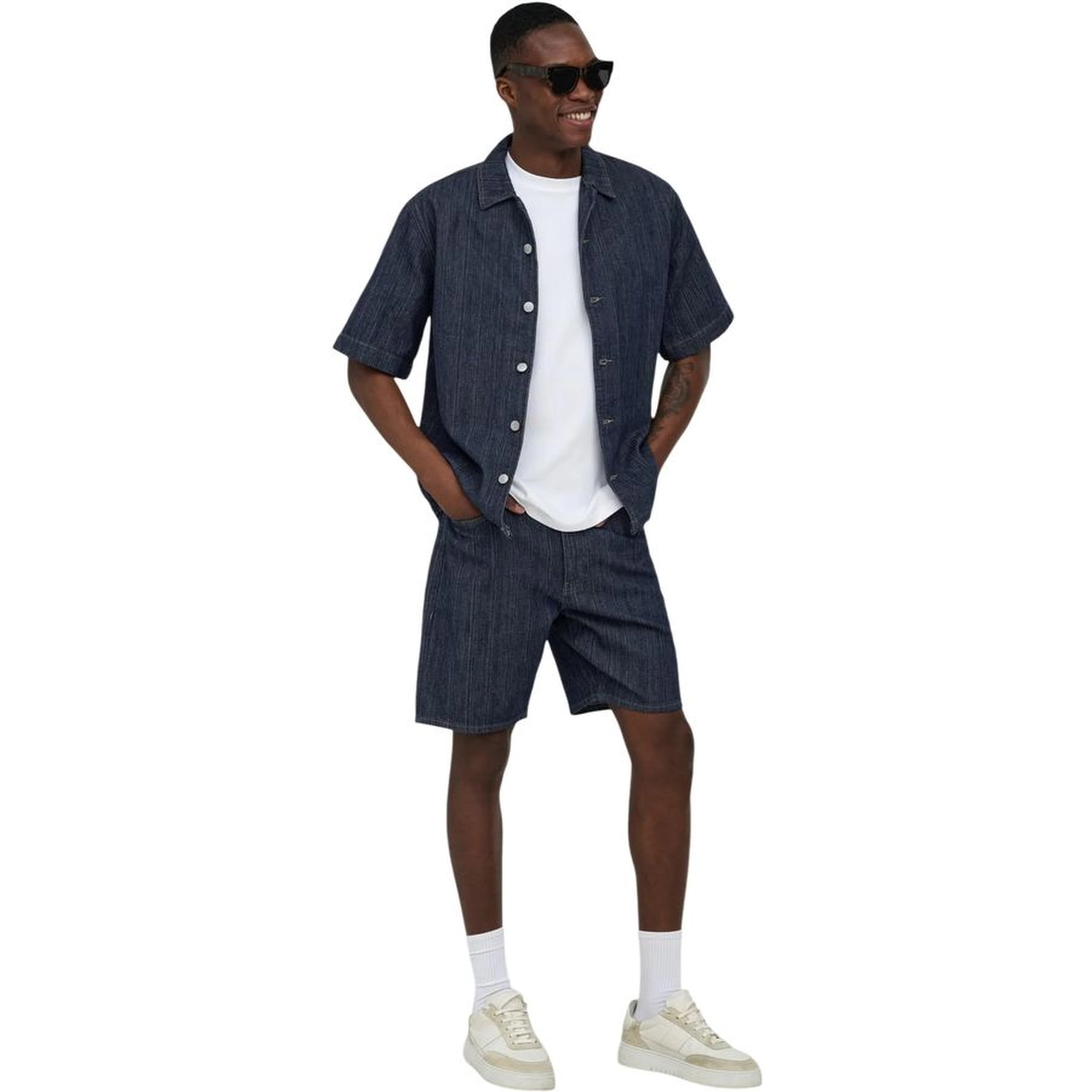 Blue Cotton Shortsleeve Shirt