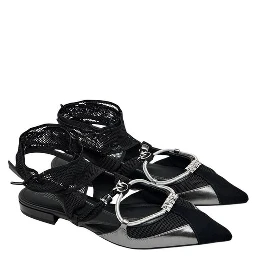 Black Leather Ballet Flats