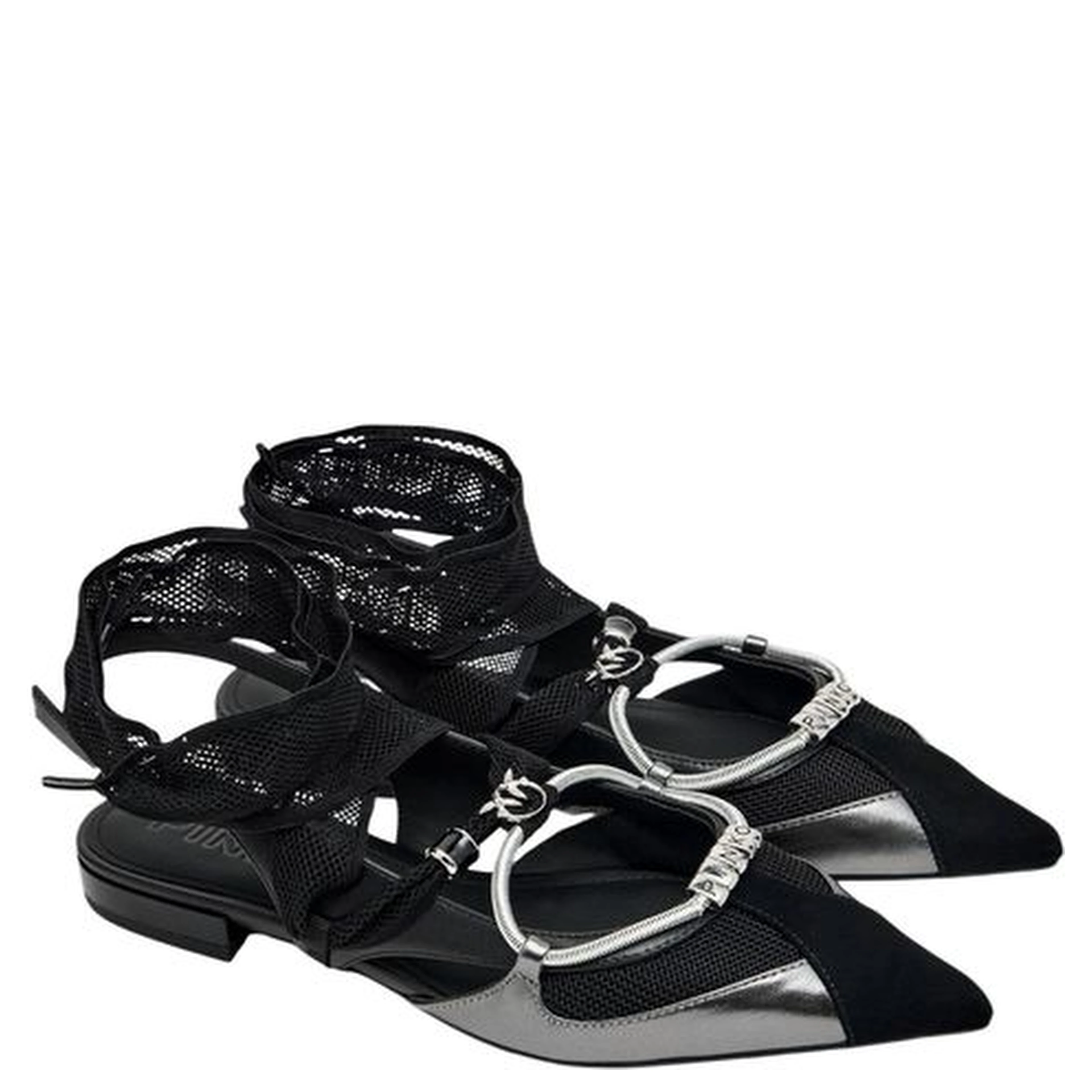 Black Leather Ballet Flats