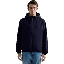 Blue Polyester Shell Jacket