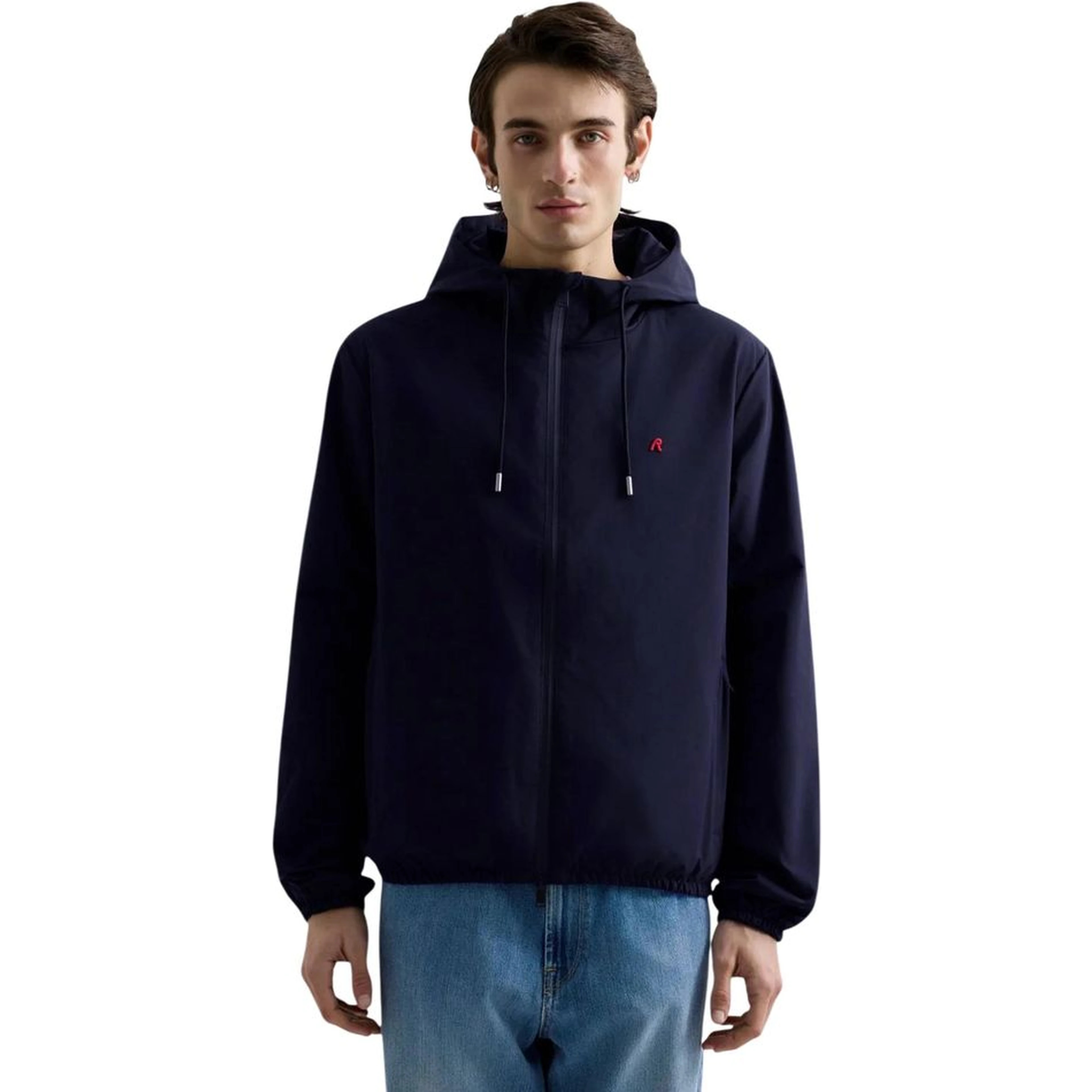 Blue Polyester Shell Jacket