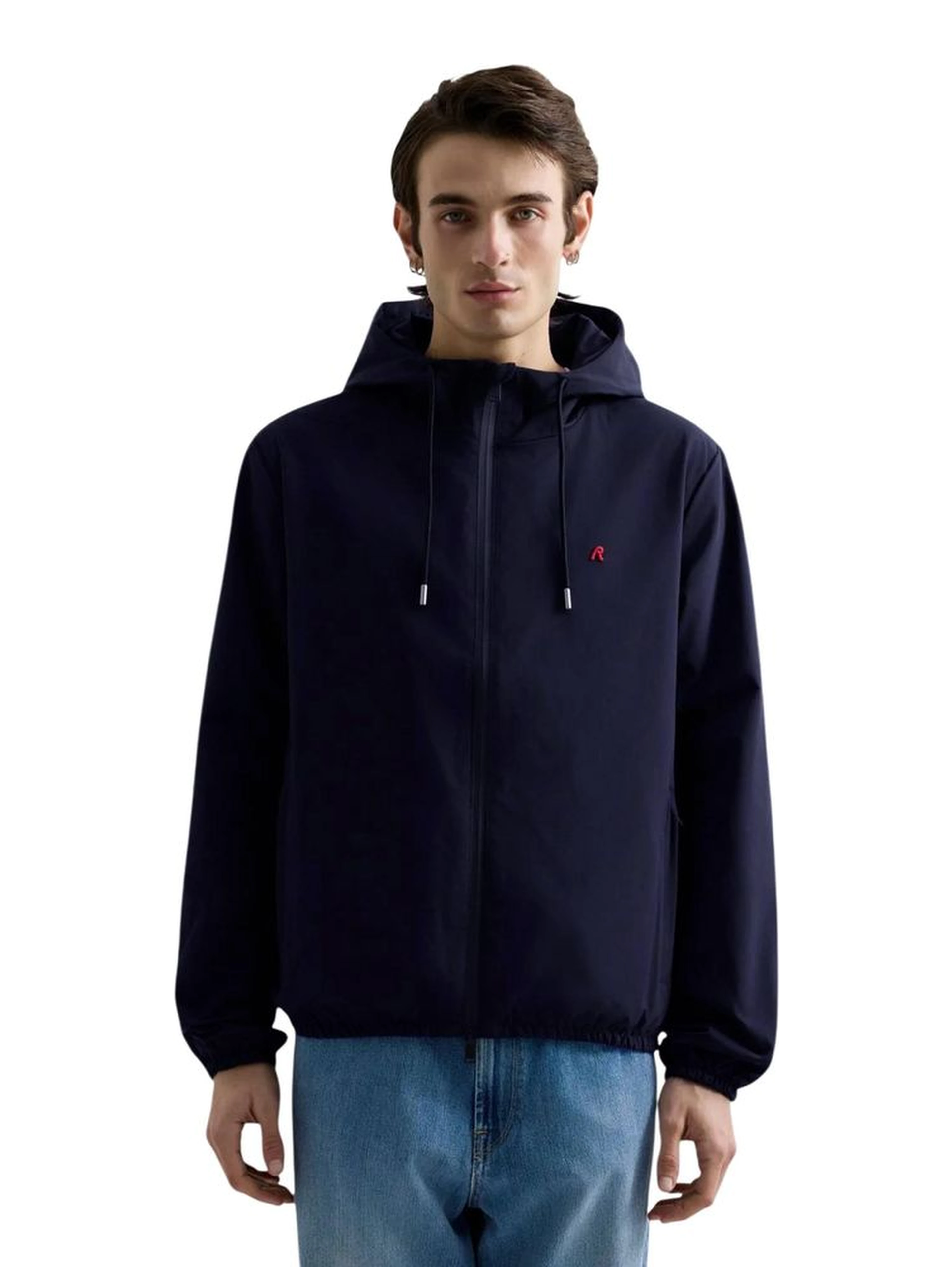 Blue Polyester Shell Jacket
