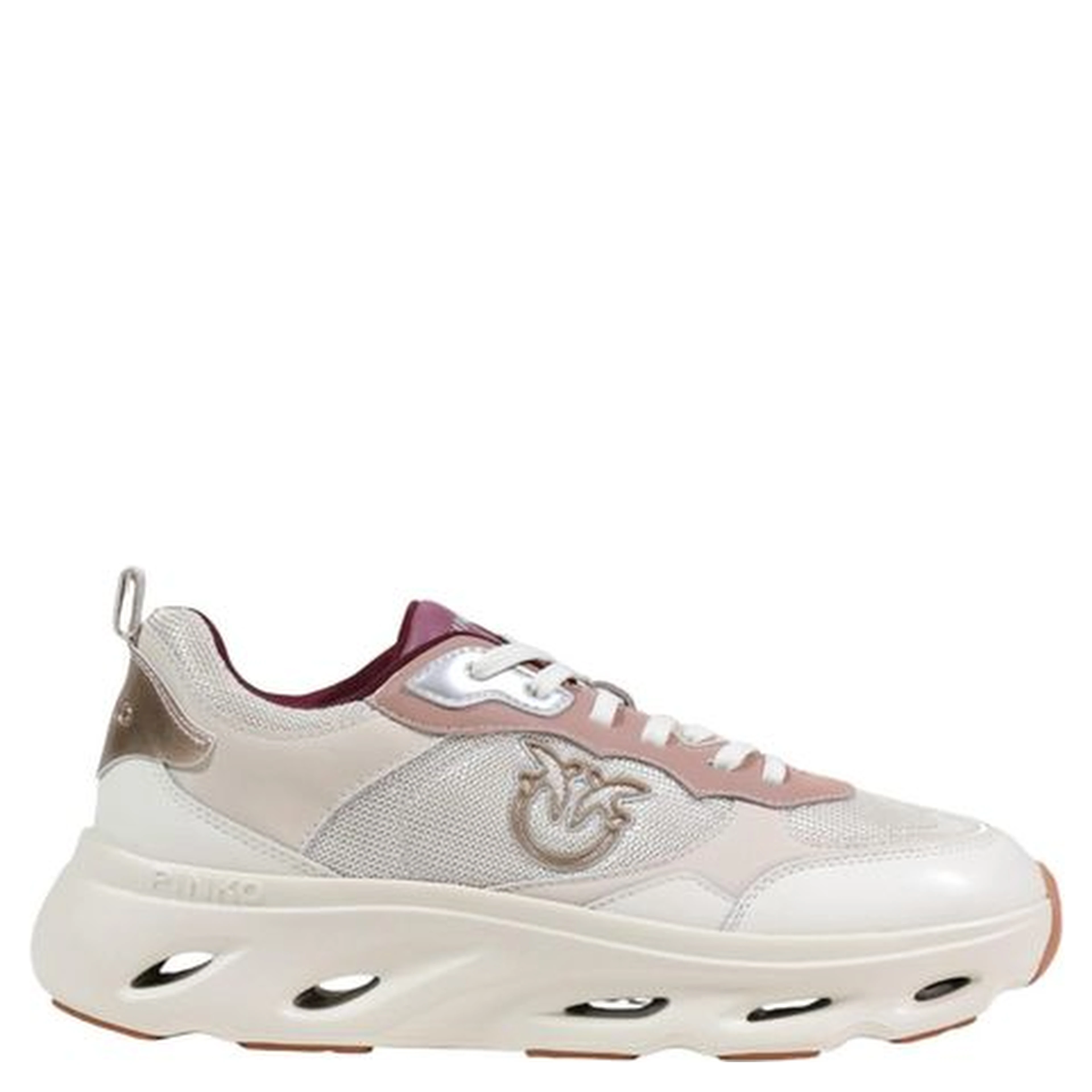 Beige Leather Chunky Sneakers
