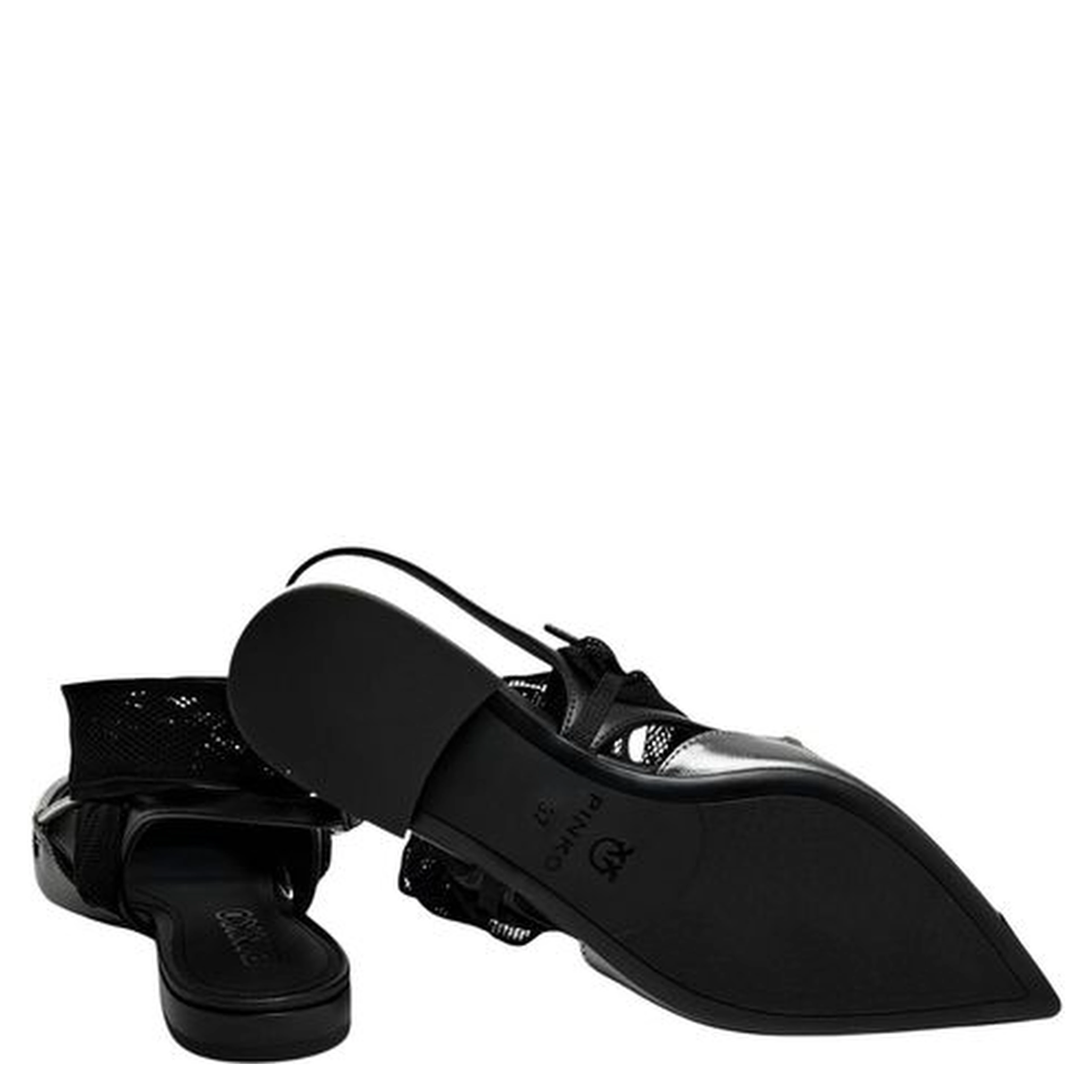 Black Leather Ballet Flats