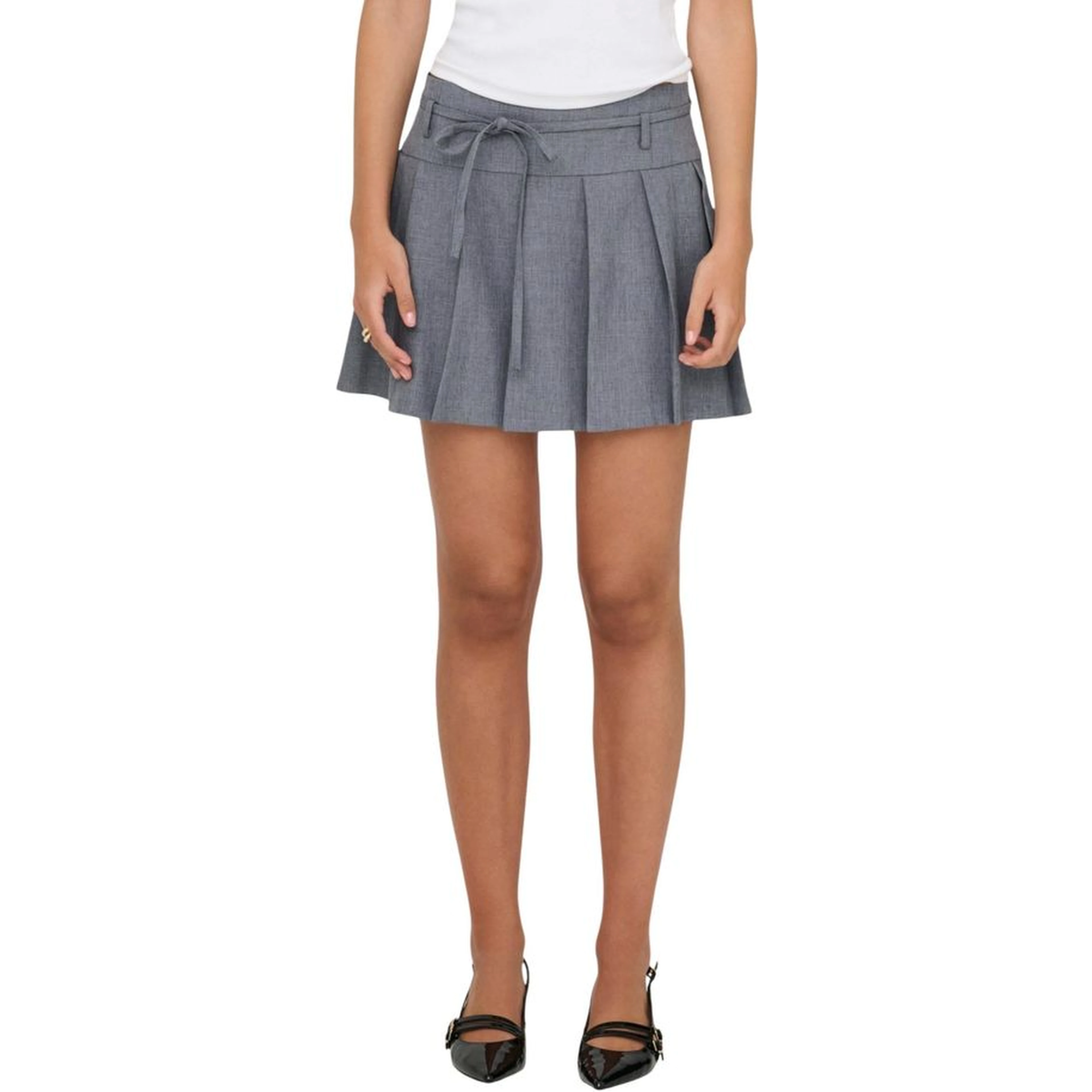 Gray Recycled Polyester Mini Skirt