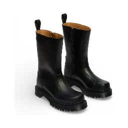 Black Leather Ankle Boots