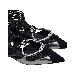 Black Leather Ballet Flats