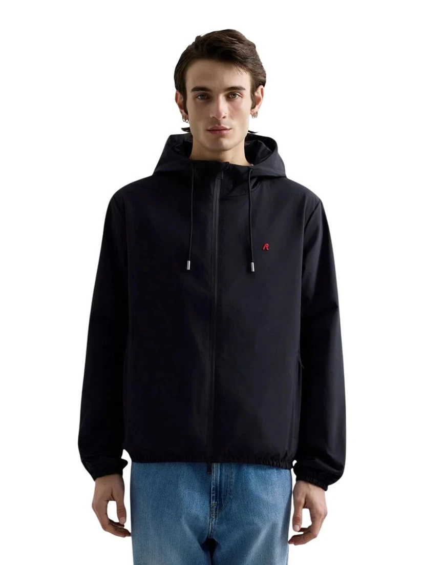 Black Polyester Shell Jacket