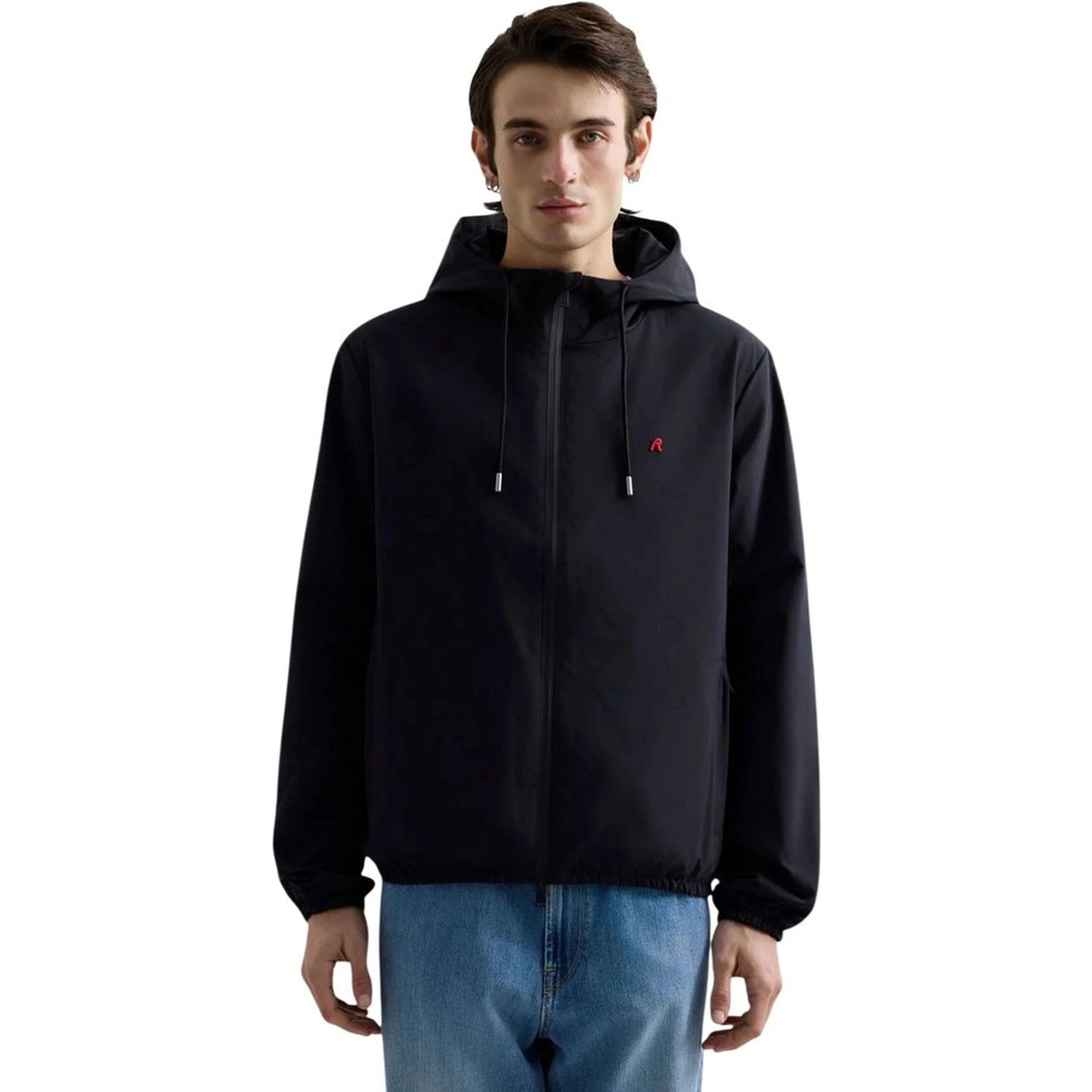 Black Polyester Shell Jacket