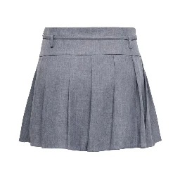 Gray Recycled Polyester Mini Skirt