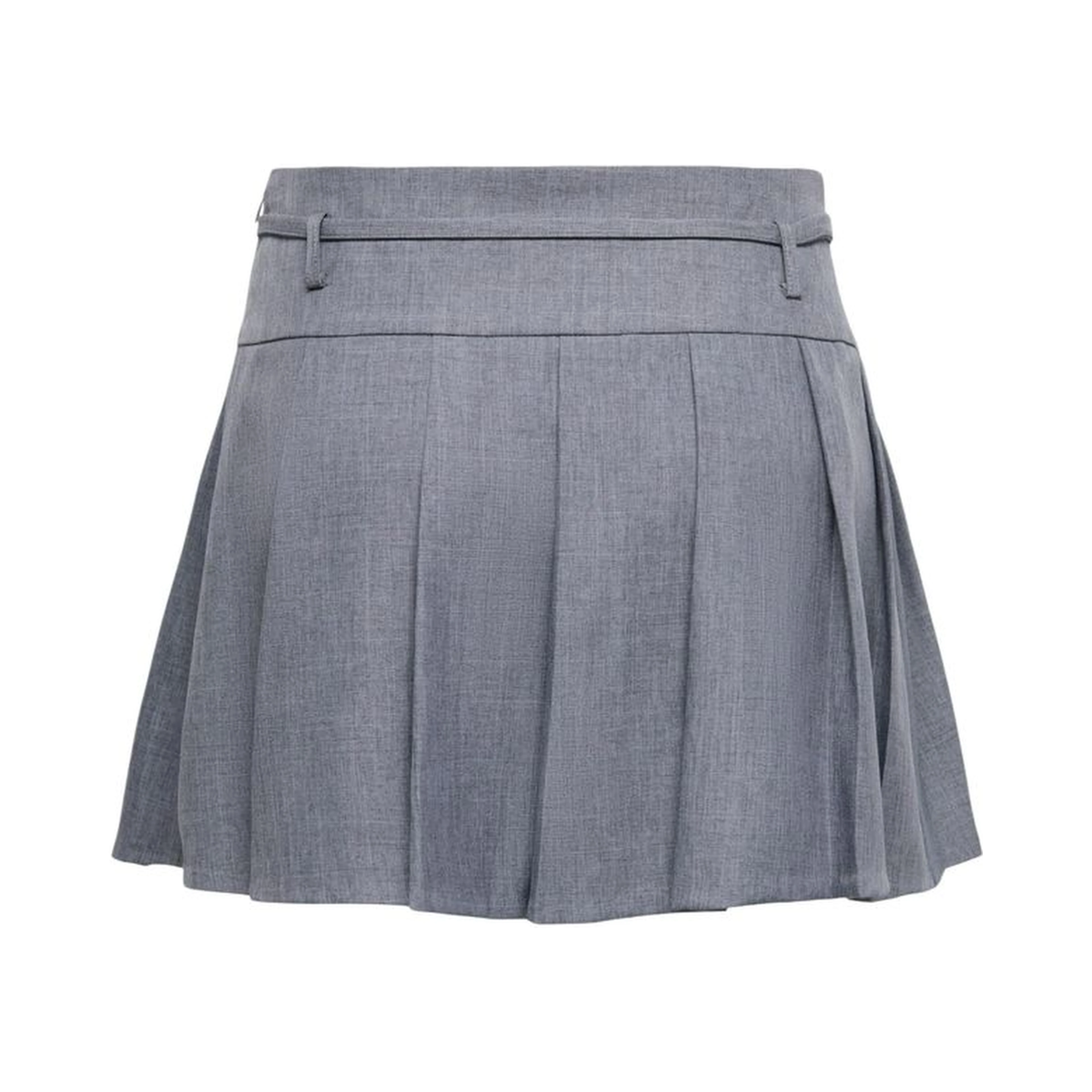 Gray Recycled Polyester Mini Skirt