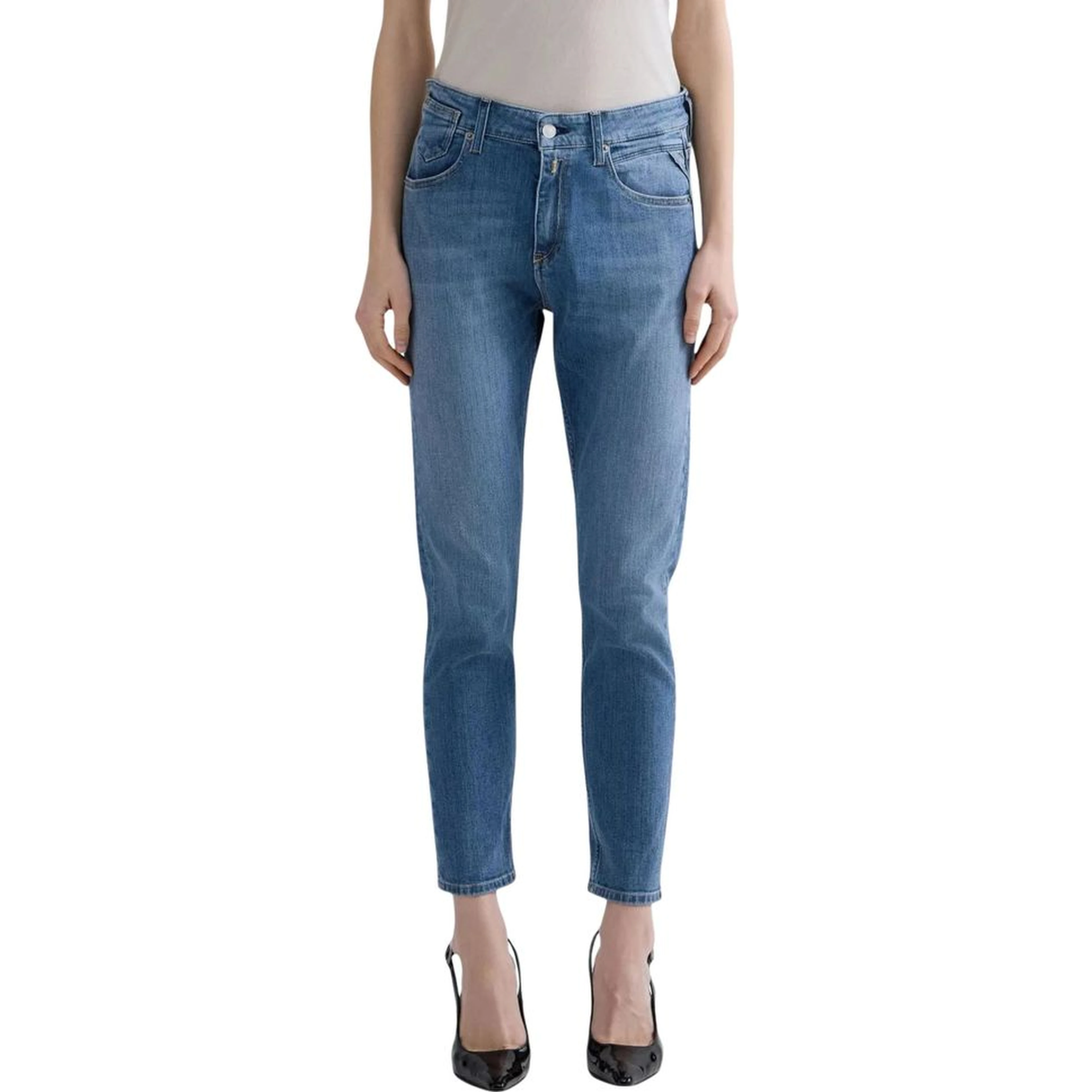 Blue Cotton Skinny Jeans