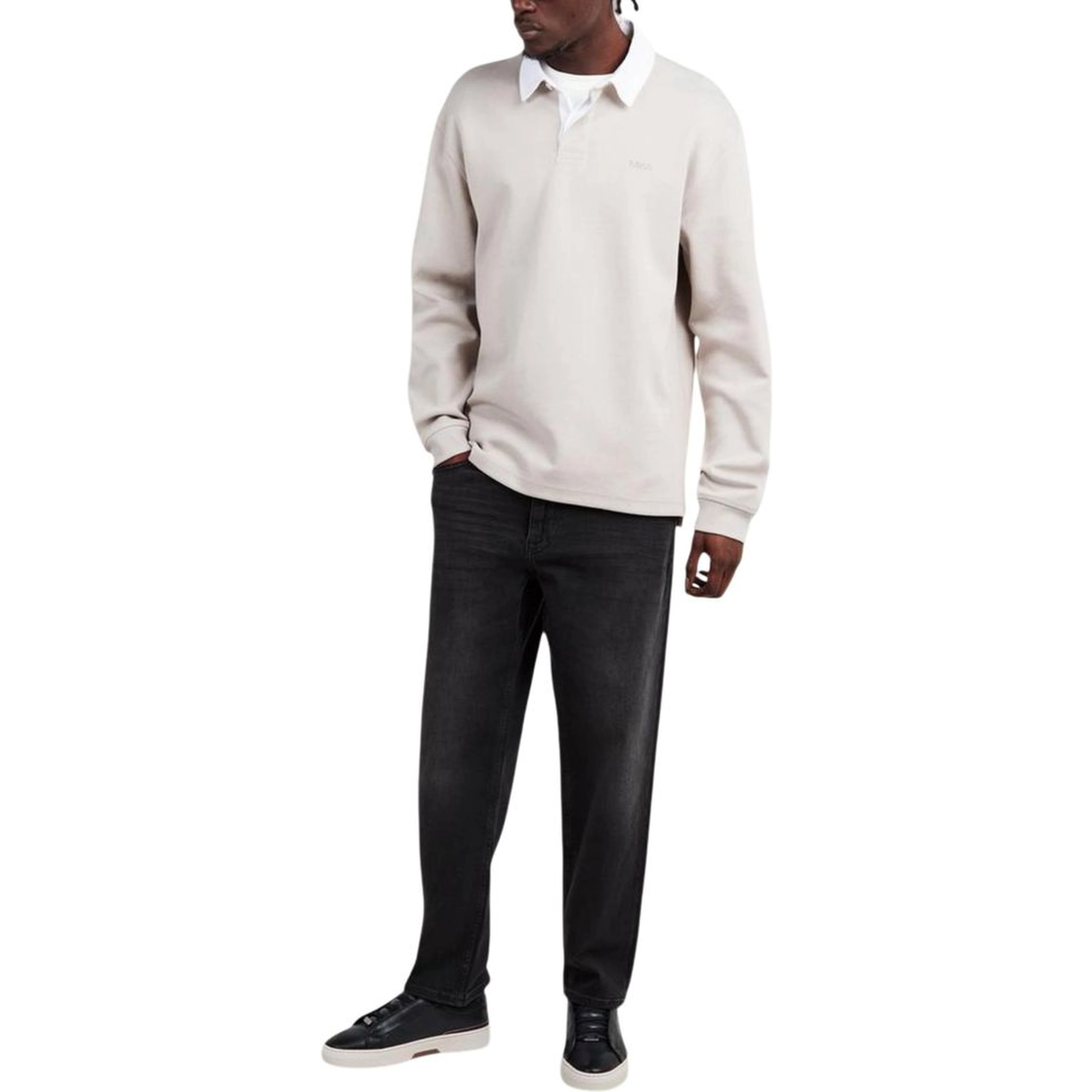 Gray Cotton Polo Shirt