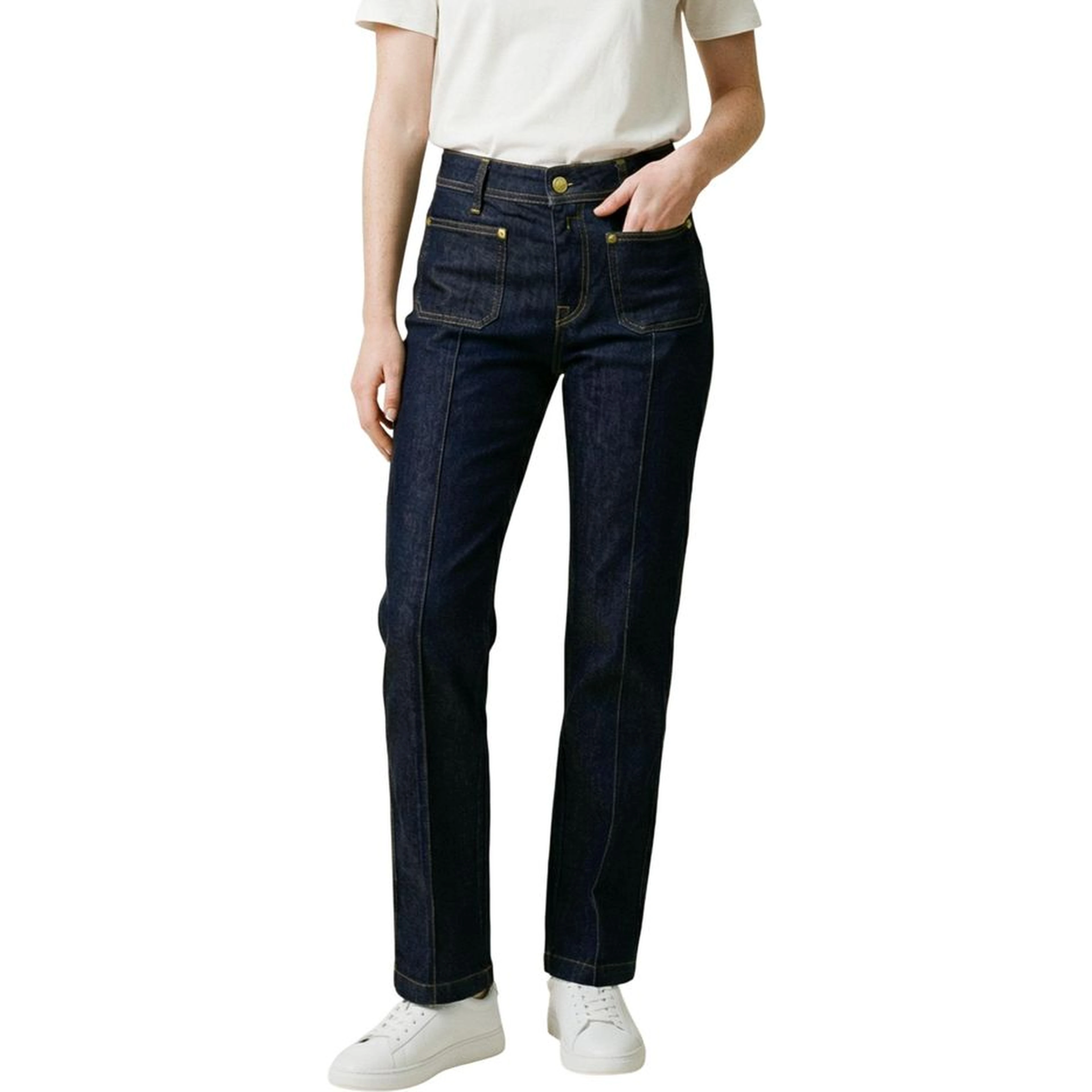 Blue Cotton Mom Jeans
