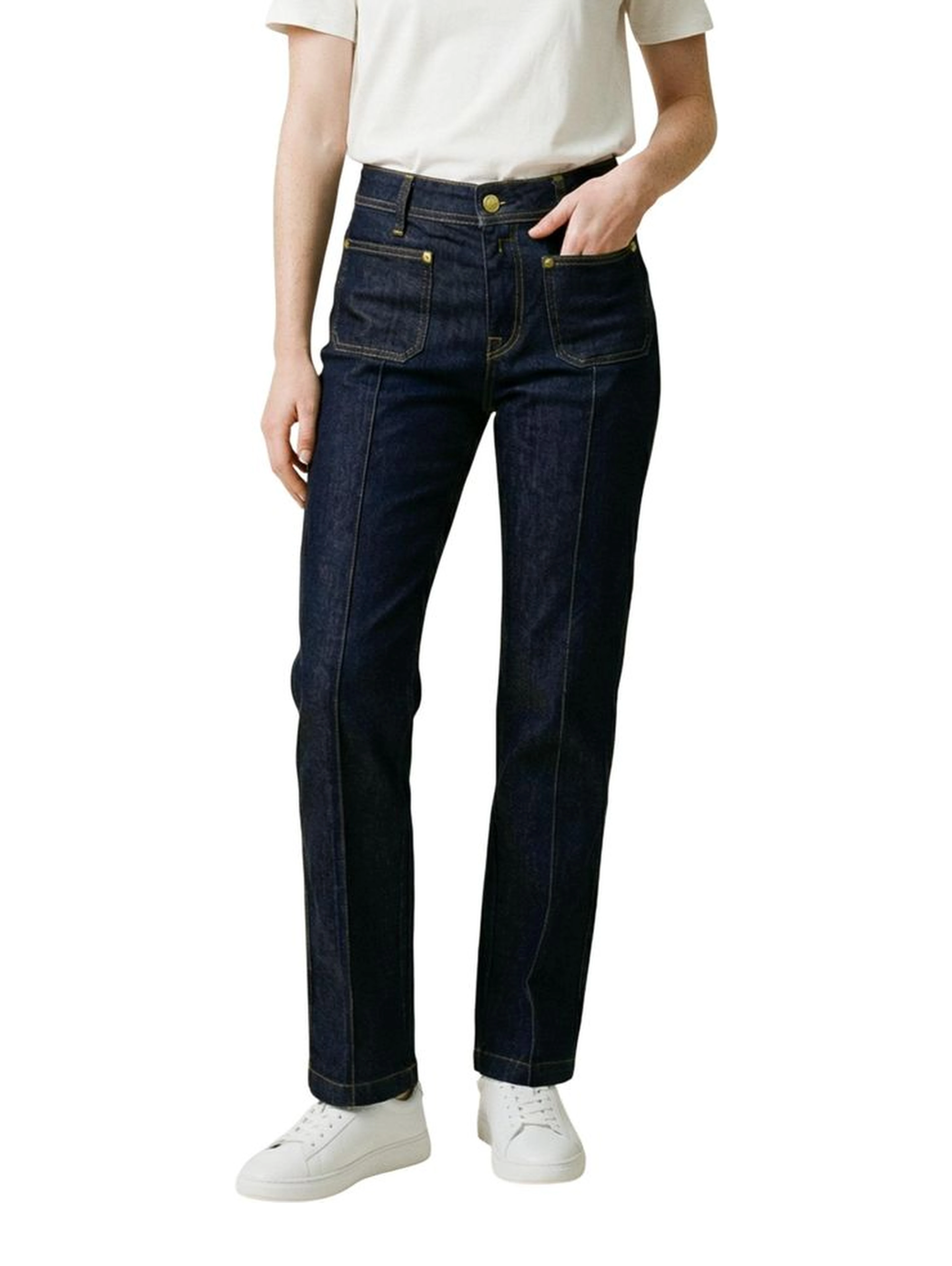 Blue Cotton Mom Jeans